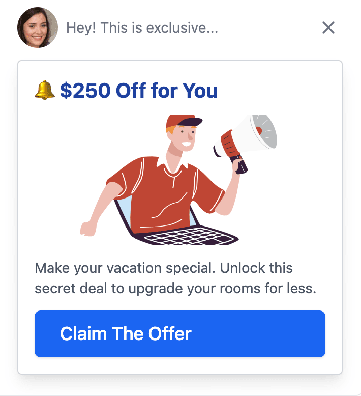 messengers slide-ins to show offers